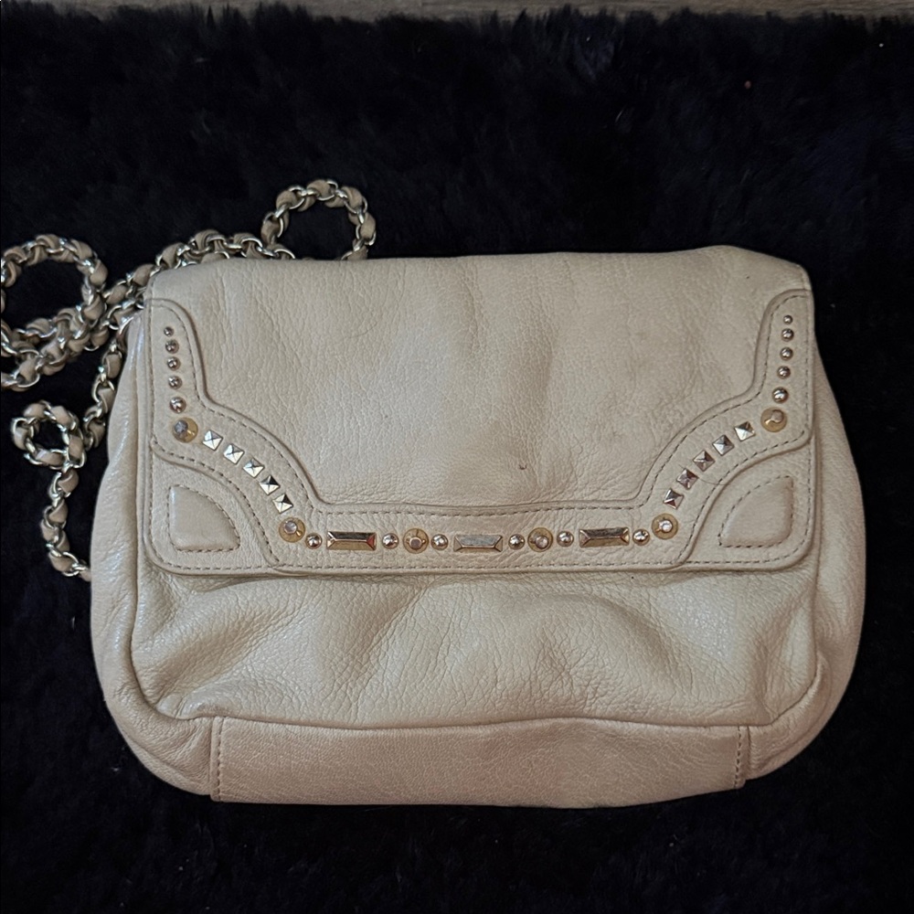 Elegant Cream Studded Women's Bag